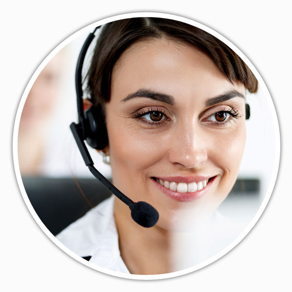 Receptionist on headset